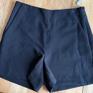 Ann Taylor Black High-Waist Tailored Shorts